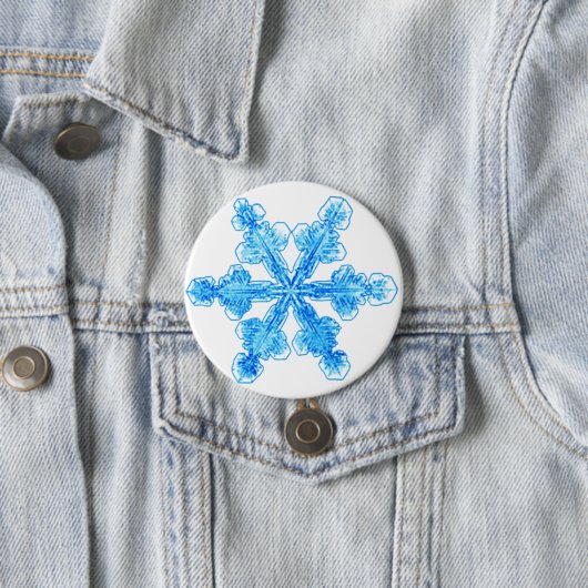 Blaue Winterschneeflocke Button (Beispiel)