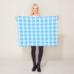 Blaue Winterschneeflocke Fleecedecke