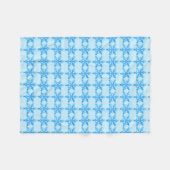 Blaue Winterschneeflocke Fleecedecke (Vorderseite (Horizontal))