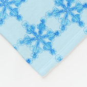 Blaue Winterschneeflocke Fleecedecke (Ecke)