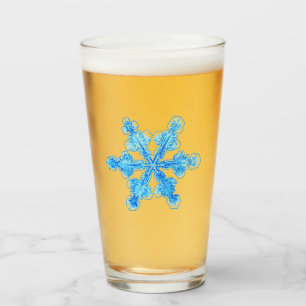 Blaue Winterschneeflocke Glas