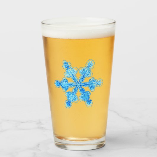 Blaue Winterschneeflocke Glas (Vorne (Gefüllt))