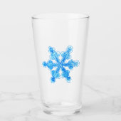 Blaue Winterschneeflocke Glas (Vorderseite)