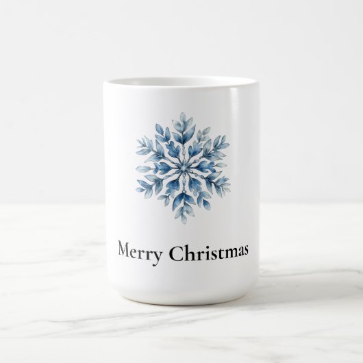 Blaue Winterschneeflocke Kaffeetasse (Mittel)