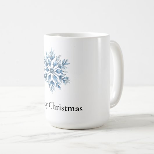 Blaue Winterschneeflocke Kaffeetasse (VorderseiteRechts)