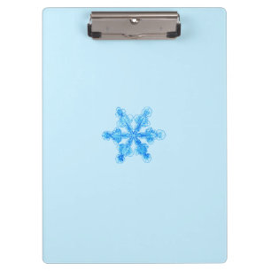 Blaue Winterschneeflocke Klemmbrett