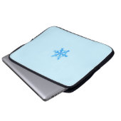 Blaue Winterschneeflocke Laptopschutzhülle (Vorne Knopf)