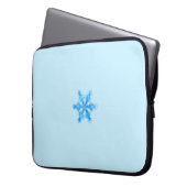 Blaue Winterschneeflocke Laptopschutzhülle (Vorderseite Links)