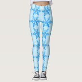 Blaue Winterschneeflocke Leggings (Vorderseite)