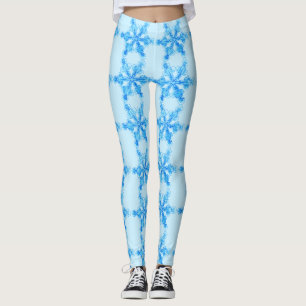 Blaue Winterschneeflocke Leggings