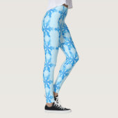 Blaue Winterschneeflocke Leggings (Rechts)
