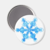 Blaue Winterschneeflocke Magnet (Vorderseite/Rückseite)