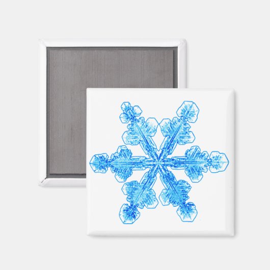 Blaue Winterschneeflocke Magnet (Vorderseite/Rückseite)