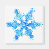 Blaue Winterschneeflocke Magnet (Vorne)