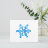 Blaue Winterschneeflocke Postkarte (Stehend Vorderseite)