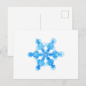 Blaue Winterschneeflocke Postkarte (Vorne/Hinten)