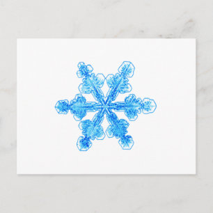 Blaue Winterschneeflocke Postkarte
