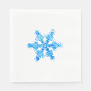 Blaue Winterschneeflocke Serviette