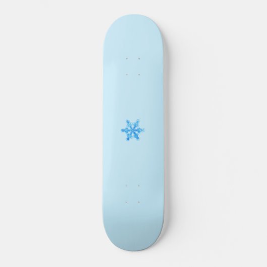 Blaue Winterschneeflocke Skateboard (Vorderseite)