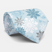 Blaue Winterschneeflocken Krawatte (Gerollt)