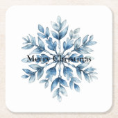 Blaue Winterschneeflocken Rechteckiger Pappuntersetzer (Vorderseite)