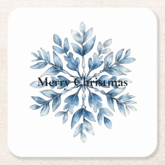 Blaue Winterschneeflocken Rechteckiger Pappuntersetzer (Vorderseite)