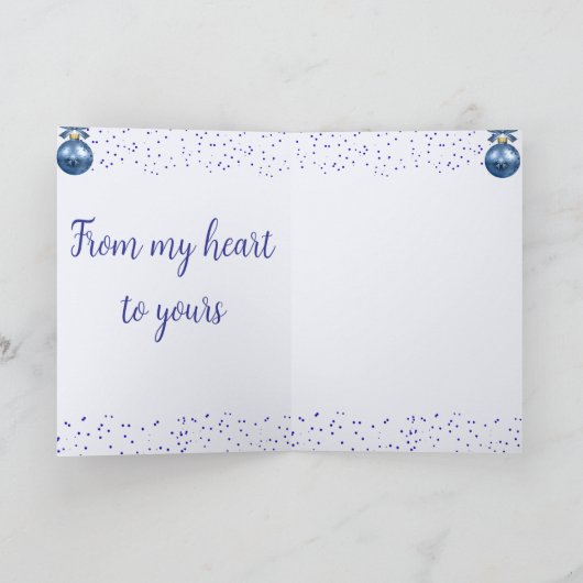 Blaue Winterwünsche Karte (Innenseite)