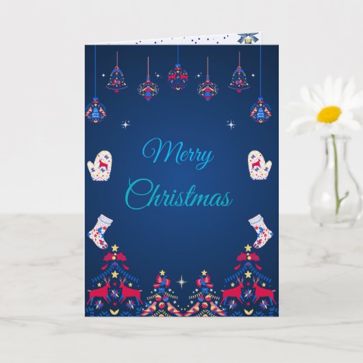 Blaue Winterwünsche Karte (Kleine Pflanze)