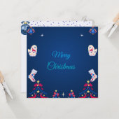 Blaue Winterwünsche Karte (Vorderseite/Rückseite Beispiel)