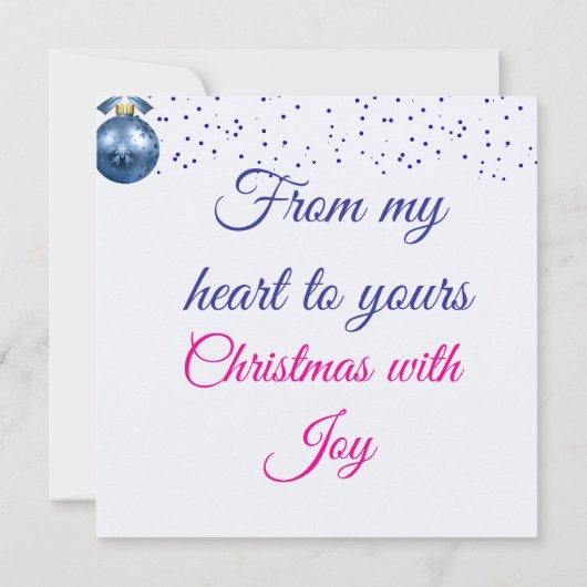 Blaue Winterwünsche Karte (Rückseite)