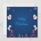 Blaue Winterwünsche Karte (Vorderseite)