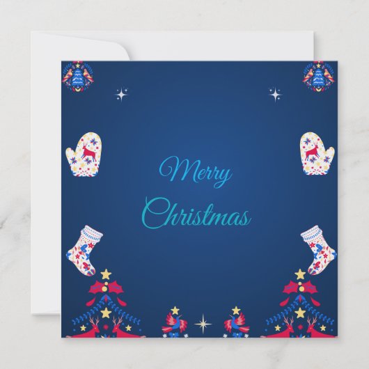 Blaue Winterwünsche Karte (Vorderseite)