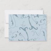 Blaue Wirbel - Antwortkarten RSVP Karte (Rückseite)