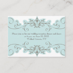 Blaue Wirbel Elegante Hochzeitsempfangskarten Begleitkarte