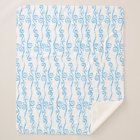 Blaue Wirbel Fleece-Decke  Sherpadecke (Vorderseite)