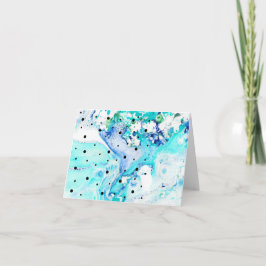 Blaue Wirbel mit Polka Punkte notecard Karte