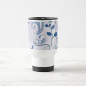 Blaue Wirbel und Blume Reisebecher (Mittel)