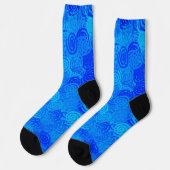 Blaue Wirbelmuster Socken (Linkes Detail)