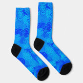 Blaue Wirbelmuster Socken (Rechts)