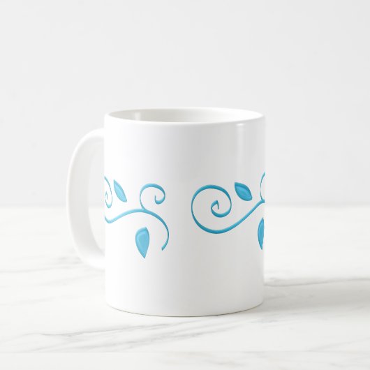 Blaue, wirbelnde Kaffeetassen (Vorderseite Links)