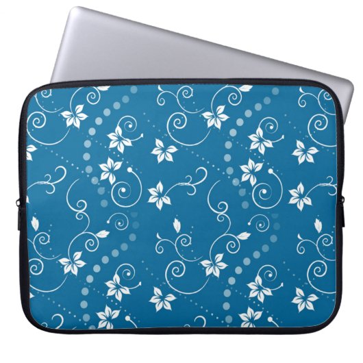 Blaue Wirble Blume Notebook-Sieb Laptopschutzhülle (Vorderseite)