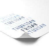 Blaue Wochentage-Poster Poster (Ecke)