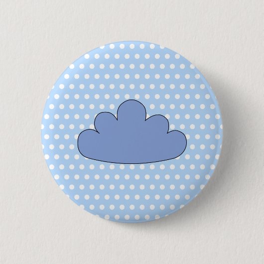 Blaue Wolke auf den blauen und weißen Button (Vorderseite)