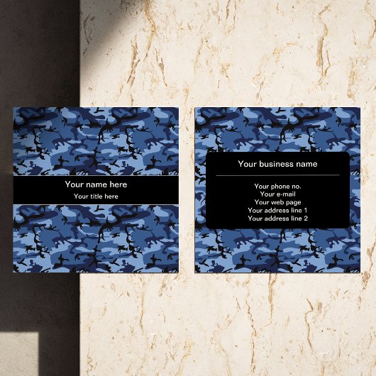 Blaue Wolke, Militärmuster, Armee Quadratische Visitenkarte