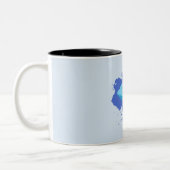 Blaue Wolke mit Markennamen monogram Zweifarbige Tasse (Links)