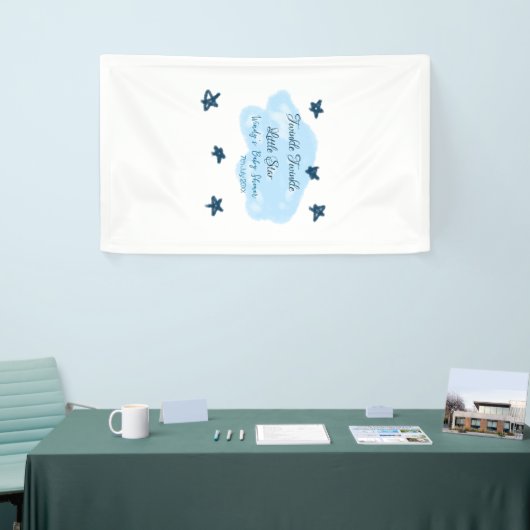 Blaue Wolken blinkeln Twinkle Little Star Baby Sho Banner (Messeveranstaltung)
