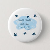 Blaue Wolken blinkeln Twinkle Little Star Baby Sho Button (Vorderseite)
