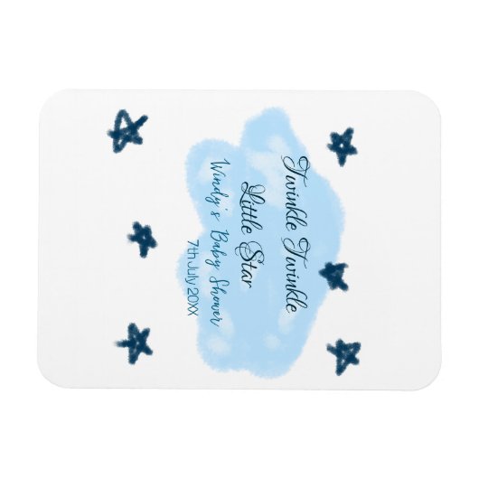 Blaue Wolken blinkeln Twinkle Little Star Baby Sho Magnet (Horizontal)