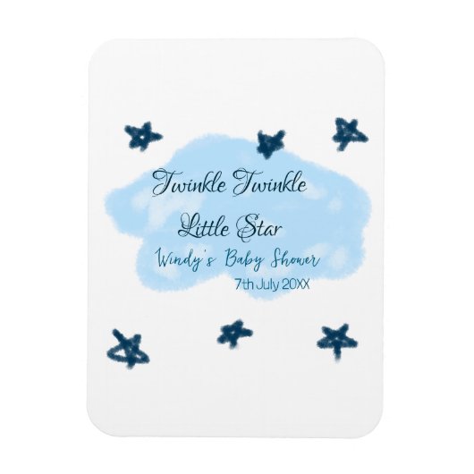 Blaue Wolken blinkeln Twinkle Little Star Baby Sho Magnet (Vertikal)