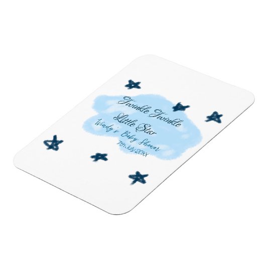 Blaue Wolken blinkeln Twinkle Little Star Baby Sho Magnet (Linke Seite)